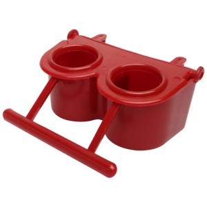 COMEDERO DOBLE OPACO P/AVES