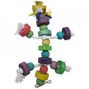 Juguete Columpio para Pájaros Cuerda con Maderas Mediana