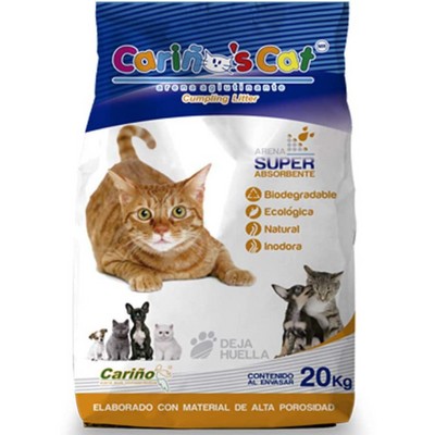 Arena para Gatos Costal de 20 Kilos, Cambia de Color al Contacto con la Humedad